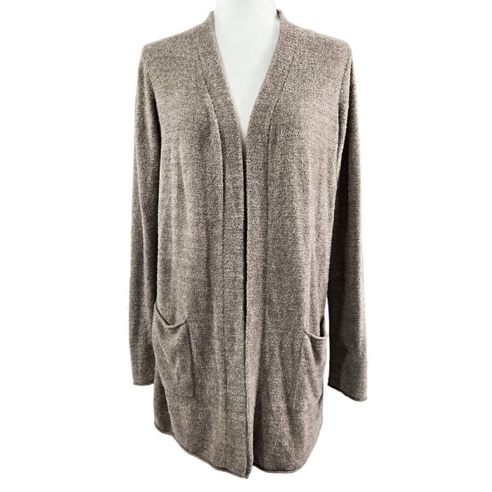 Barefoot Dreams Cozychic Lite Cocoa Open Front Long Cardigan Lounge NOWCL1327